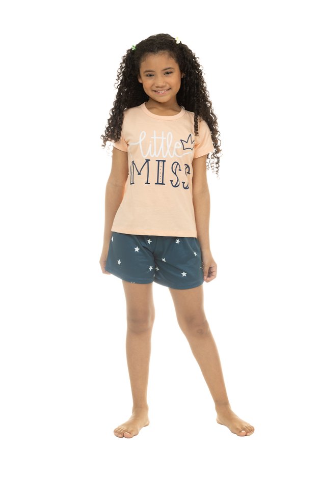 pijama de verao infaitil curto feminino masculino algodao peach touch 3