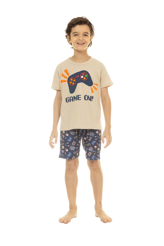 pijama de verao infaitil curto feminino masculino algodao peach touch 10
