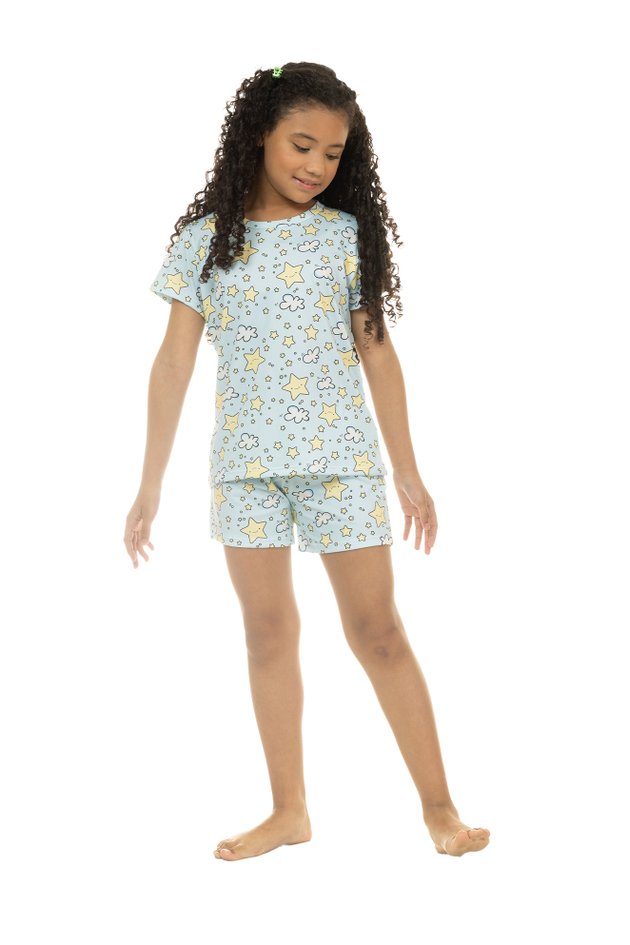 pijama de verao infaitil curto feminino masculino algodao peach touch 15