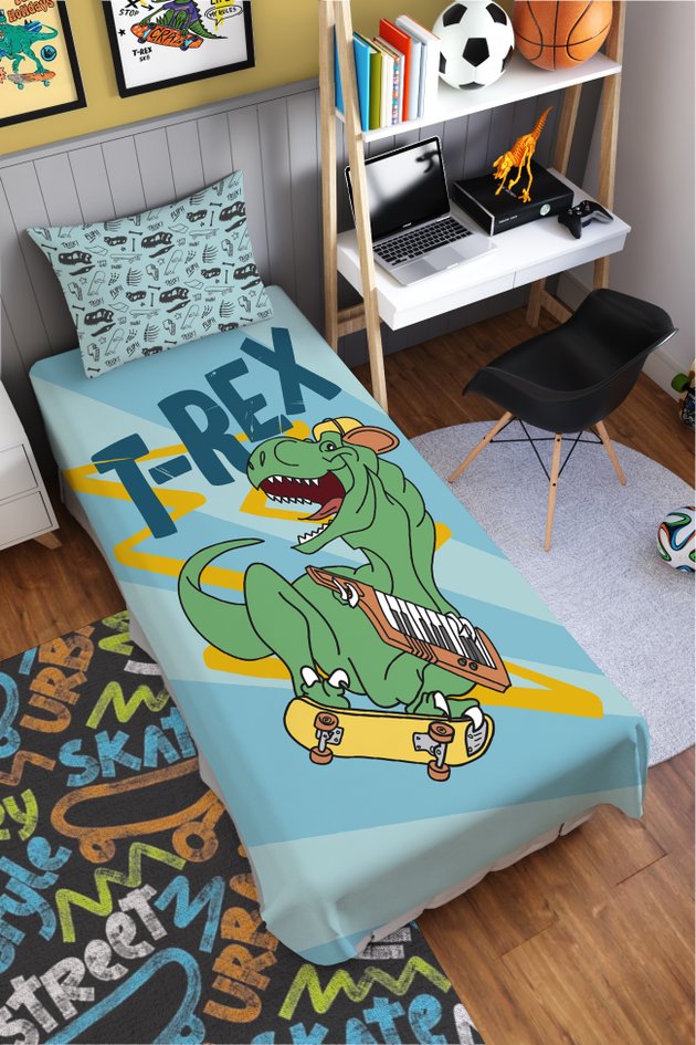jogos de cama magicamente 0115 jogo de cama dinossauro skatista 11 png